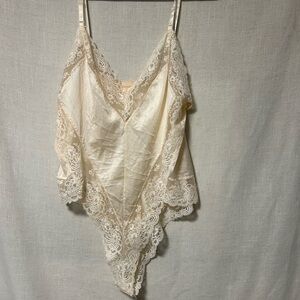 Elegant Cream Lace Bodysuit